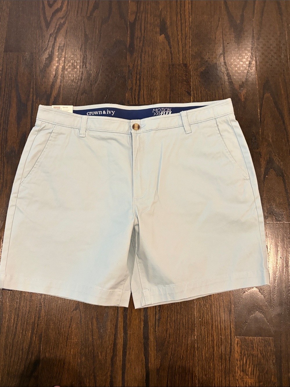 crown & ivy Light Blue Men’s Flat Front Chino Shorts